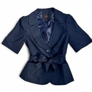 The Limited Dark Blue Blazer with Bow